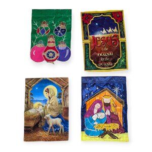 Group of 4 Christmas Themed Outdoor Flags